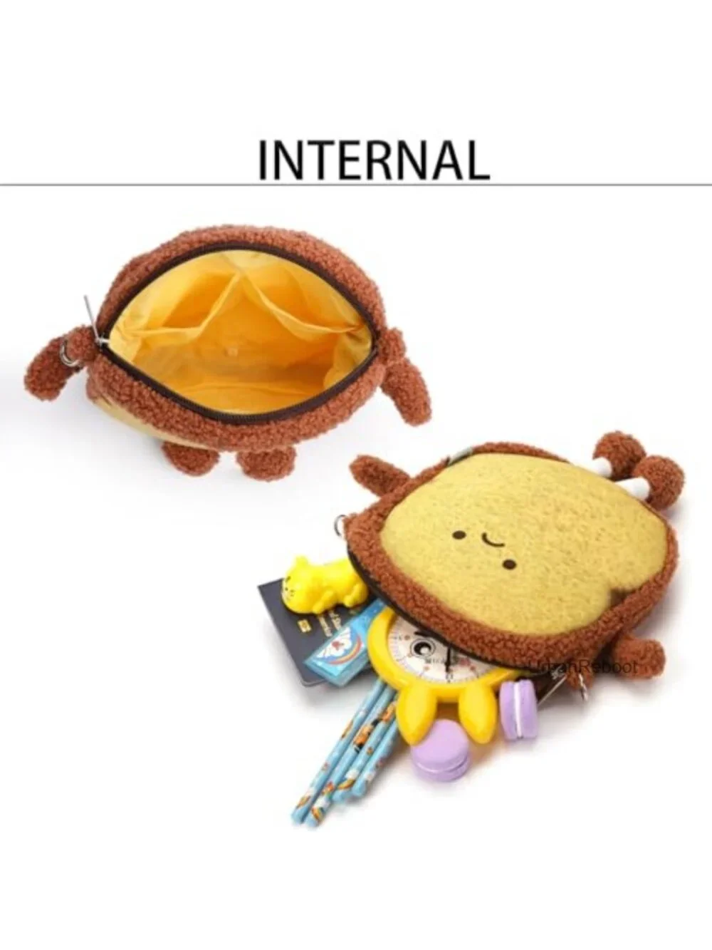 Plush Toast Crossbody Bag Cute Mini Purse Adjustable Strap